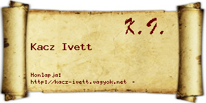 Kacz Ivett névjegykártya